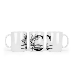 Mug Prénom avec Lettre Initiale en grand.