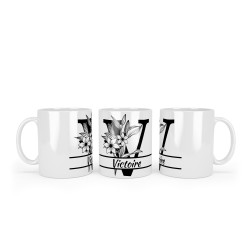 Mug Prénom avec Lettre Initiale en grand.