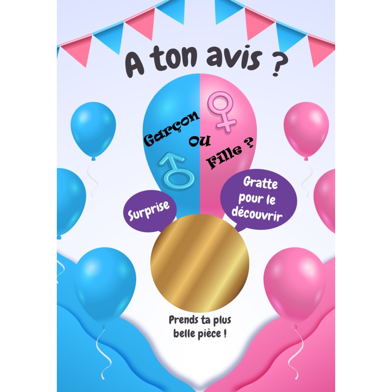 Gâteau Pour La Fête De Révélation Du Sexe De Bébé | Vecteur Premium